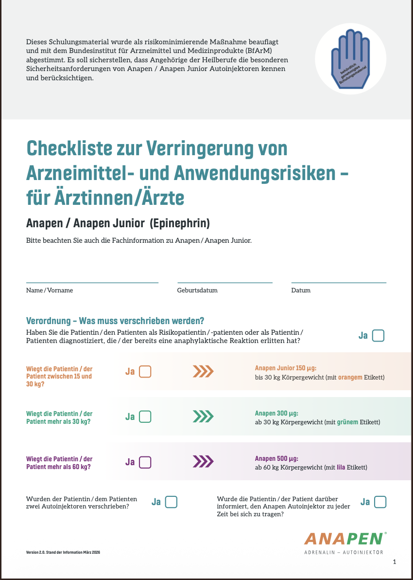 Checkliste Verschreibung